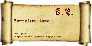 Bartalus Masa névjegykártya